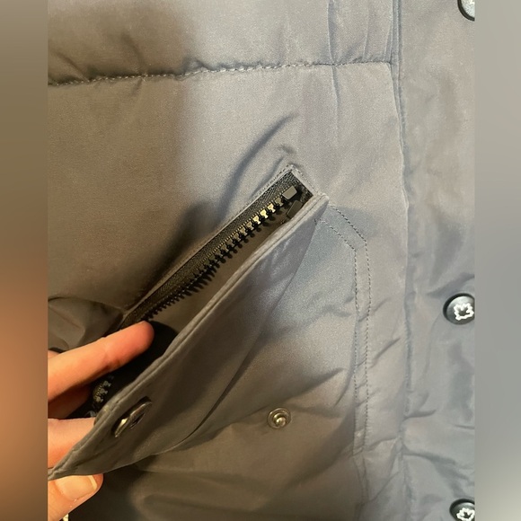 HFX Halifax Traders Gray Parka Puffer Coat with Faux Fur Removable Hood Size S - Picture 7 of 14